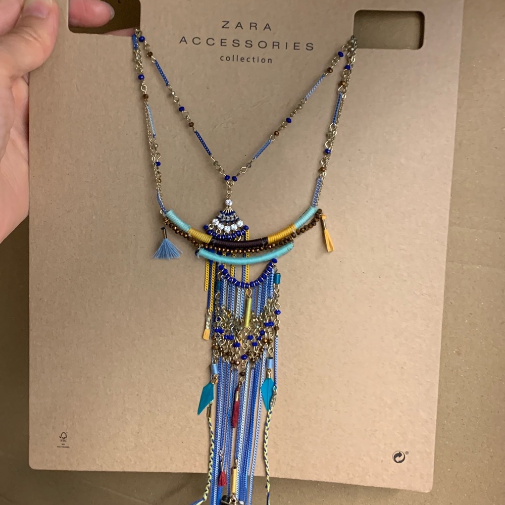 Rare! Zara multi color tribal necklace